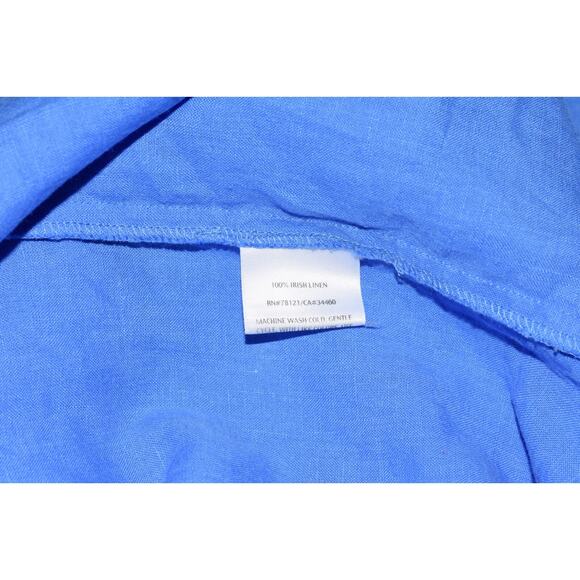 Eileen Fisher Washed Organic Linen Blue Handkerchief Tunic Blouse Size Small - Picture 6 of 6